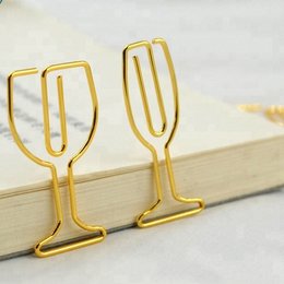 酒杯造型金色迴紋針-可客製化造型 