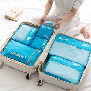尼龍旅行收納包-6件組-拉鍊式防水袋