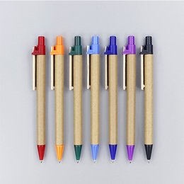 廣告筆-按壓式環保牛皮紙廣告紙筆竹筆夾