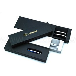 精品質感禮品對筆筆盒-包裝盒內附筆夾-可客製化加印LOGO