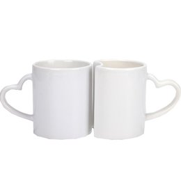 熱昇華情侶杯-300ml心型手柄