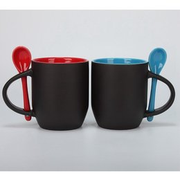 變色馬克杯-300ml彩色內層附彩色湯匙