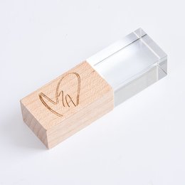 木製水晶開蓋隨身碟-客製隨身碟容量-採購訂製印刷推薦禮品