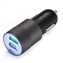 LED指示燈車充QC3.0-USBx2-3