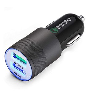 LED指示燈車用充電器QC3.0-USBx2