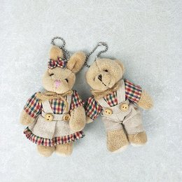 鑰匙圈-10cm泰迪熊/兔子金屬珠鍊吊飾鑰匙圈-可客製化印刷logo