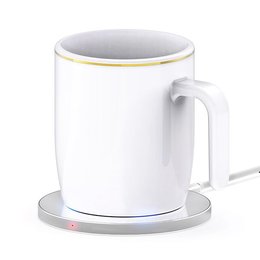 200ml簡約陶瓷馬克杯-附USB保溫盤