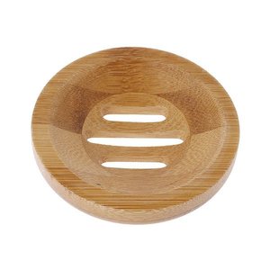 桌上型單層竹木肥皂盒-圓形