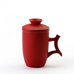 330ml中式古典陶瓷馬克杯-附濾茶器
