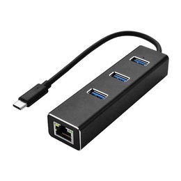 Type-C接口HUB集線器-3USB-鋁合金材質-可連接網路線