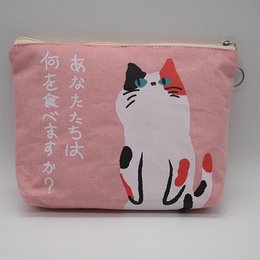 可愛貓咪旅行盥洗包-帆布化妝包