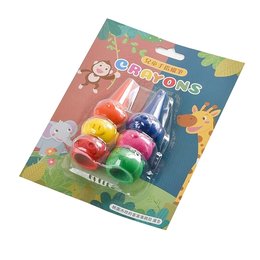 動物造型兒童手指蠟筆-6色-可印LOGO