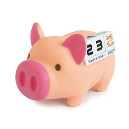 小豬造型存錢筒塑膠萬年曆