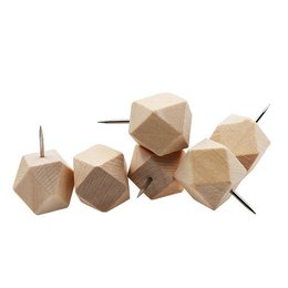 幾何造型9入木製圖釘