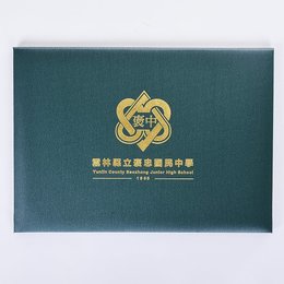 極簡風格左翻證書夾-柔紋皮材質客製化燙印