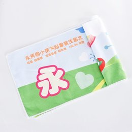 長型毛巾-19x110cm本白毛巾布-單面彩色印刷(同67BT-0043)-永芳國小