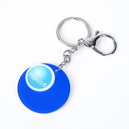 圓型壓克力鑰匙圈-四節鍊雙面彩色印刷-客製化鑰匙圈