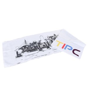 拉鍊式毛巾-28x98cm長型毛巾布-單面單色印刷-企業機關-台灣港務