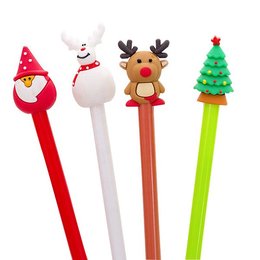 聖誕老人.雪人.麋鹿.聖誕樹造型筆-開蓋式中性筆-聖誕節禮品