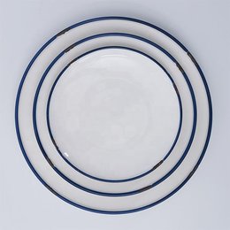 7寸藍邊陶瓷盤
