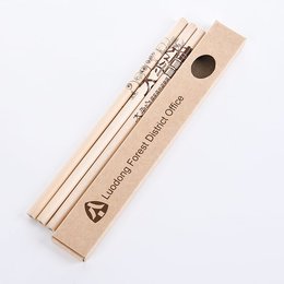 原木鉛筆+盒子-圓形兩切印刷筆桿禮品-企業機構-羅東林區管理處(同52EA-0080)