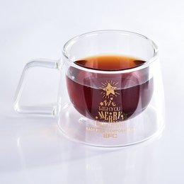 200ml雙層寬底手把玻璃杯(同59VA-0104)-可客製化)