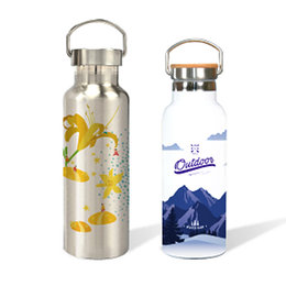 竹蓋保溫瓶-304不鏽鋼750ml(銀/白色)-可客製化印刷logo