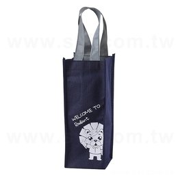 不織布環保購物袋-厚度80G-尺寸W12xH29xD12cm-單面單色可客製化印刷-推薦款