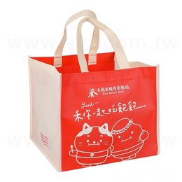 不織布手提袋-厚度90G-尺寸W28xH24xD28cm-四面單色印刷