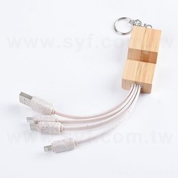 手機架三合一充電線-竹木+可降解材質-可印LOGO
