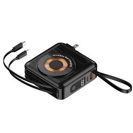 5合1客製印刷行動電源-磁吸式行動電源-內建充電線