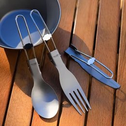 折疊鈦餐具-輕量多功能餐具附收納袋