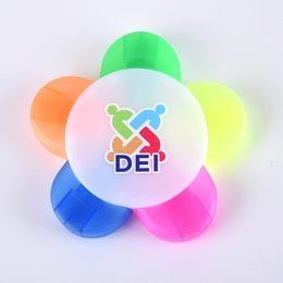 花瓣造型螢光筆-客製印刷五色螢光筆