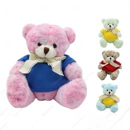 【少量客製】16cm多彩雪花絲帶小熊毛絨玩具