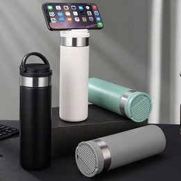 420ml多功能手機支架保溫瓶-不鏽鋼保溫杯
