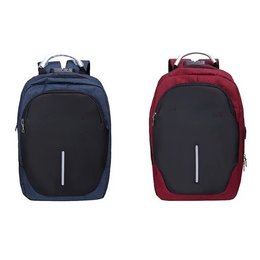 牛津布密碼鎖旅行後背包-USB充電口