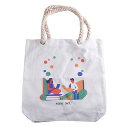 麻繩提把帆布包-14安白色滌棉帆布袋
