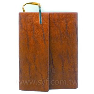 古典木紋工商日誌-三折式金屬夾扣活頁筆記本-可訂製內頁及客製化加印LOGO