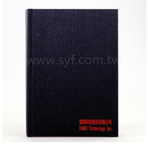 筆記本-尺寸25K黑色柔紋皮精裝硬殼-封面燙印-客製化記事本