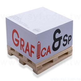 方型紙磚-7.5x7.5x5.5cm四面彩色印刷-內頁單色印刷附棧板便條紙