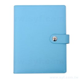 25K簡約十字紋工商日誌-Tiffany藍綠色磁扣活頁筆記本-可訂製內頁及客製化加印LOGO