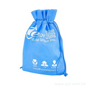 不織布束口提袋-厚度80G-尺寸W21*H25*D11.5-單色單面-可客製化印刷LOGO