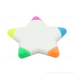 星星造型五色螢光筆H-開蓋式螢光筆-可客製化印刷logo