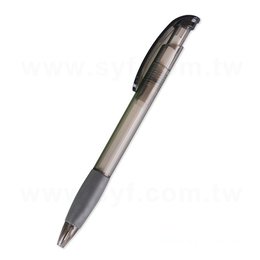 廣告筆-造型防滑白透明桿單色原子筆-二款筆桿可選-工廠客製化印刷贈品筆
