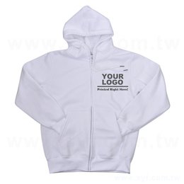 長袖CVC連帽拉鍊外套-可客製化衣服訂作/印刷企業LOGO或宣傳標語