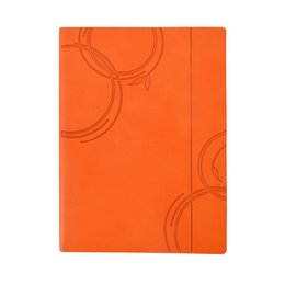 時尚壓紋工商日誌-尺寸10.5x15cm直式PU筆記本-可訂製內頁及客製化加印LOGO-橘