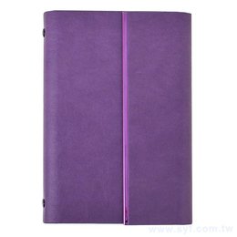 48K質感時尚紫工商日誌-三折式磁扣活頁筆記本-可訂製內頁及加印LOGO