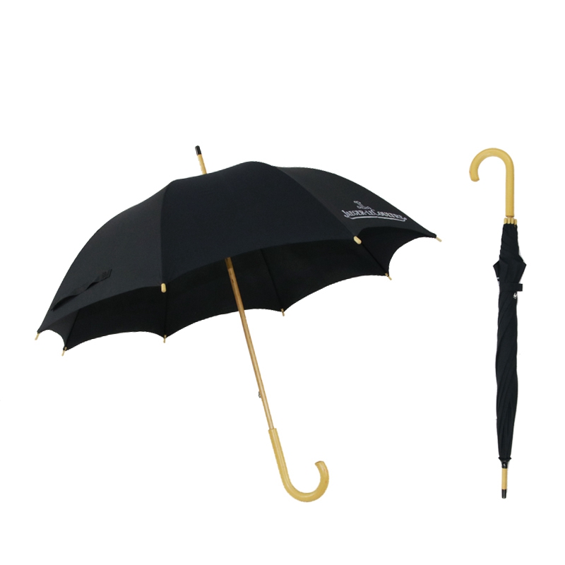 傘徑100cm,190T聚酯纖維/春亞紡,J型木製手把,8骨,手動廣告傘