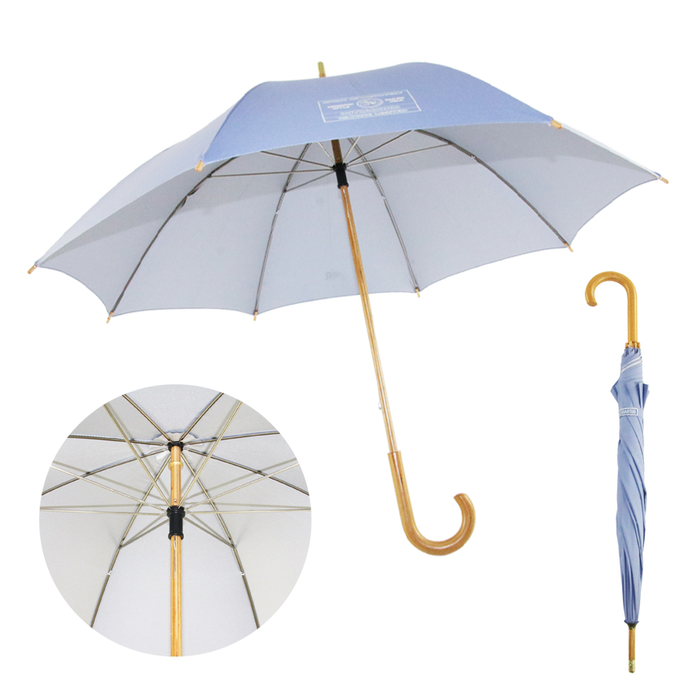 傘徑100cm,190T春亞紡,J型木製手把,8骨,自動廣告傘