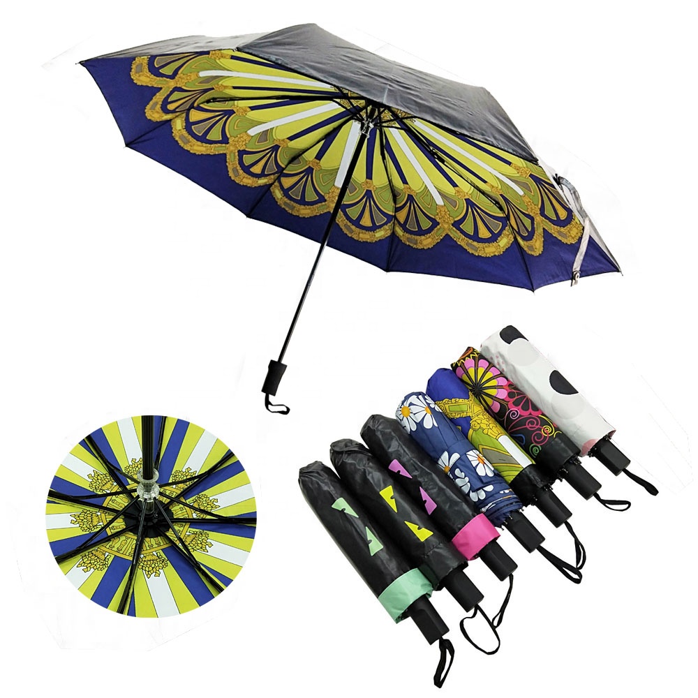 傘徑96cm,銀塗層春亞紡,塑膠手把,8骨摺疊廣告傘